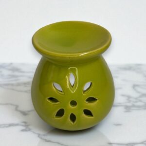 Difusor cerámico Hoja de Luz con diseño floral calado para wax melts