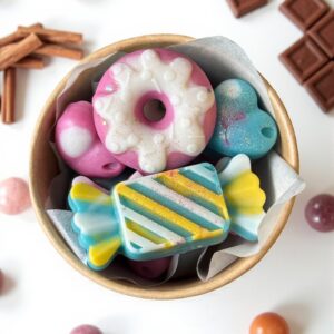 Wax melts Dulzura Infinita con aroma gourmand de vainilla chocolate y canela en cera de soja
