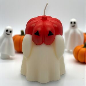 Vela aromática con forma de fantasma para Halloween en cera de soja artesanal