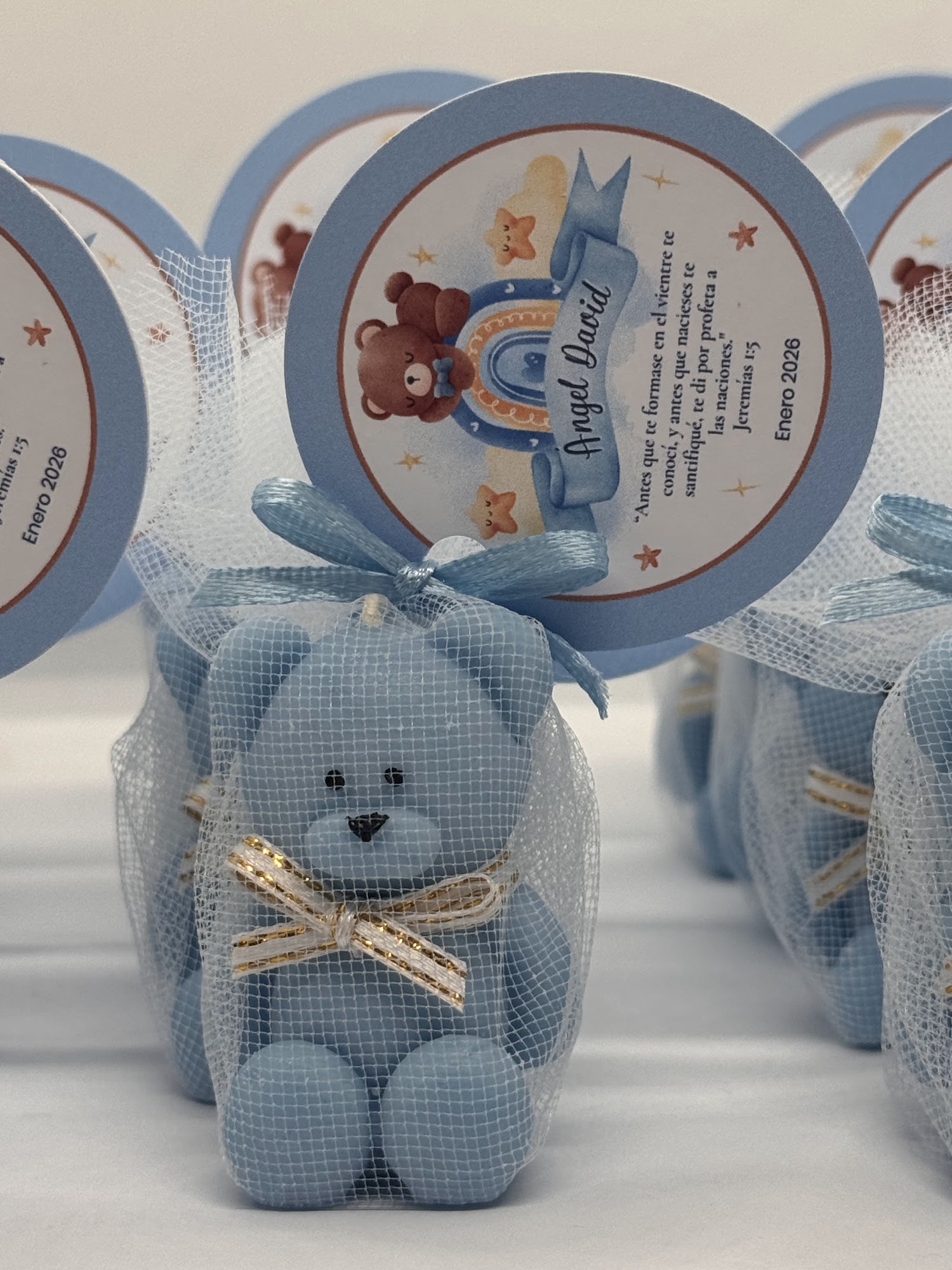 Vela Osito en Tul Souvenir - Personalizable Baby Shower - Imagen 2