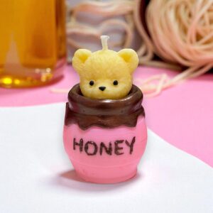 Souvenir baby shower Winnie Pooh en tul con vela artesanal de cera de soja