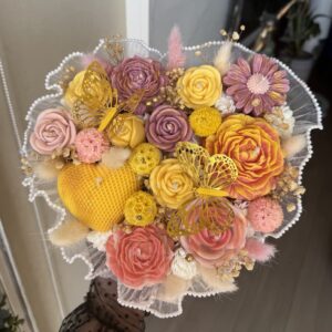 Bouquet Velas Corazón Premium - Ramo Romántico