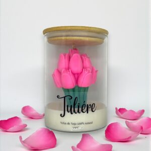 Vela aromática Tuliére diseño tulipán 190g cera vegetal