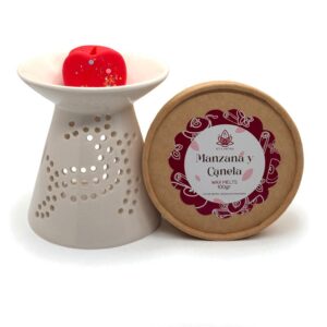 Set aromático nórdico con quemador de cerámica diseño ciervo y wax melts