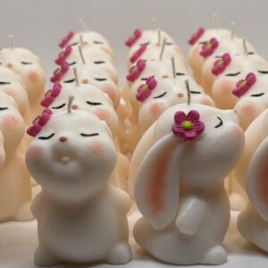 Souvenir Baby Shower Conejita en Tul 55g - Vela Artesanal Premium