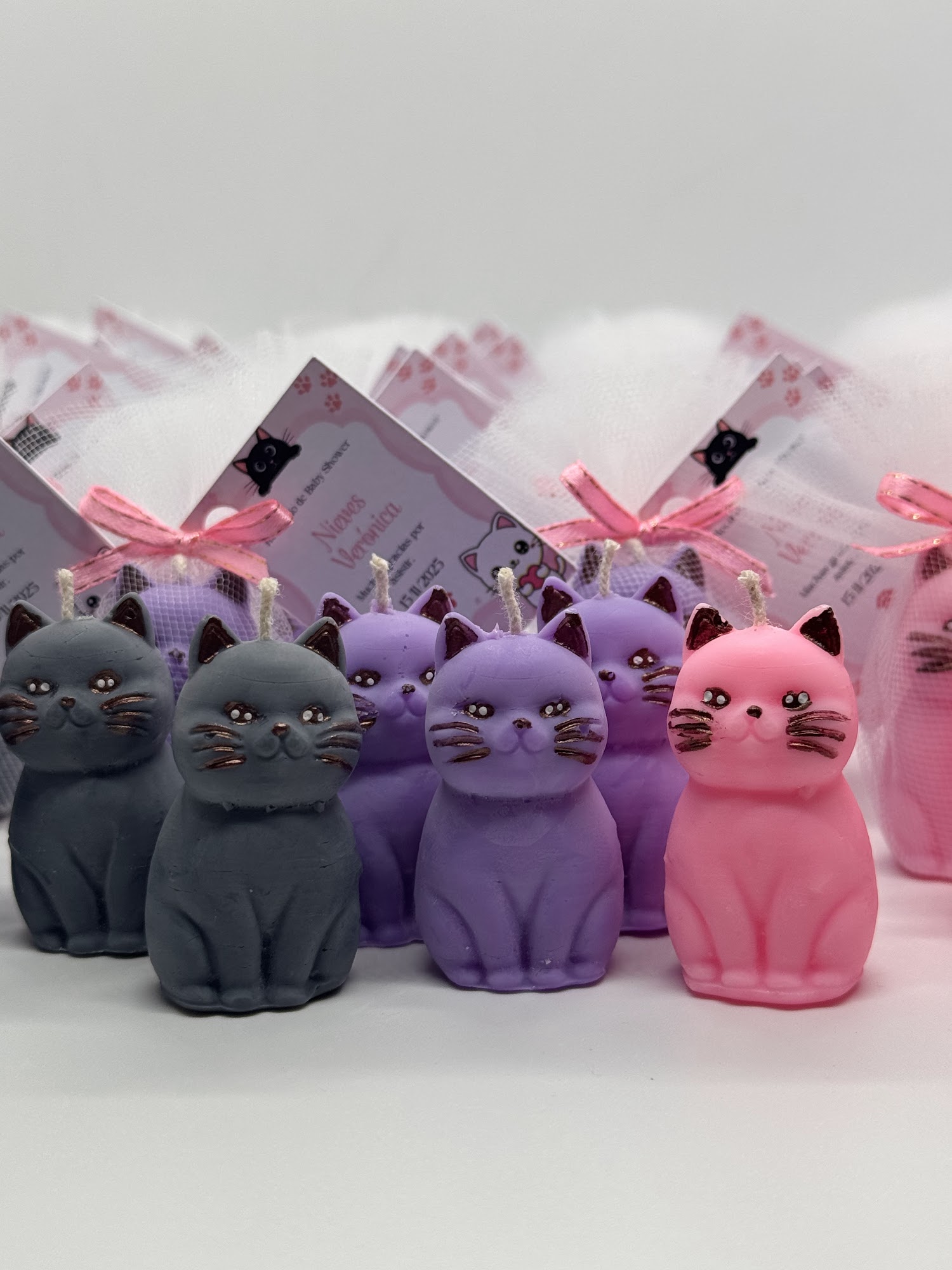 Vela Souvenir Gatito Personalizada 13g - Baby Shower - Imagen 2