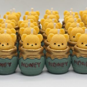 Vela Mini Osito Miel en Tul Souvenir - Personalizable Baby Shower