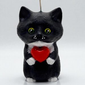 Vela gatito personalizado artesanal con cera de soja y pintura a mano