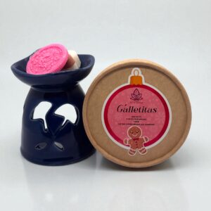 Set honguito aromático con quemador de cerámica, wax melts y velas de té