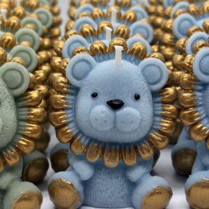 Velas Aromáticas Leoncitos Celeste | Pack 17 unidades