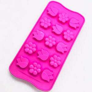 Molde Silicona Flores y Tulipanes 15 Cavidades para Wax Melts