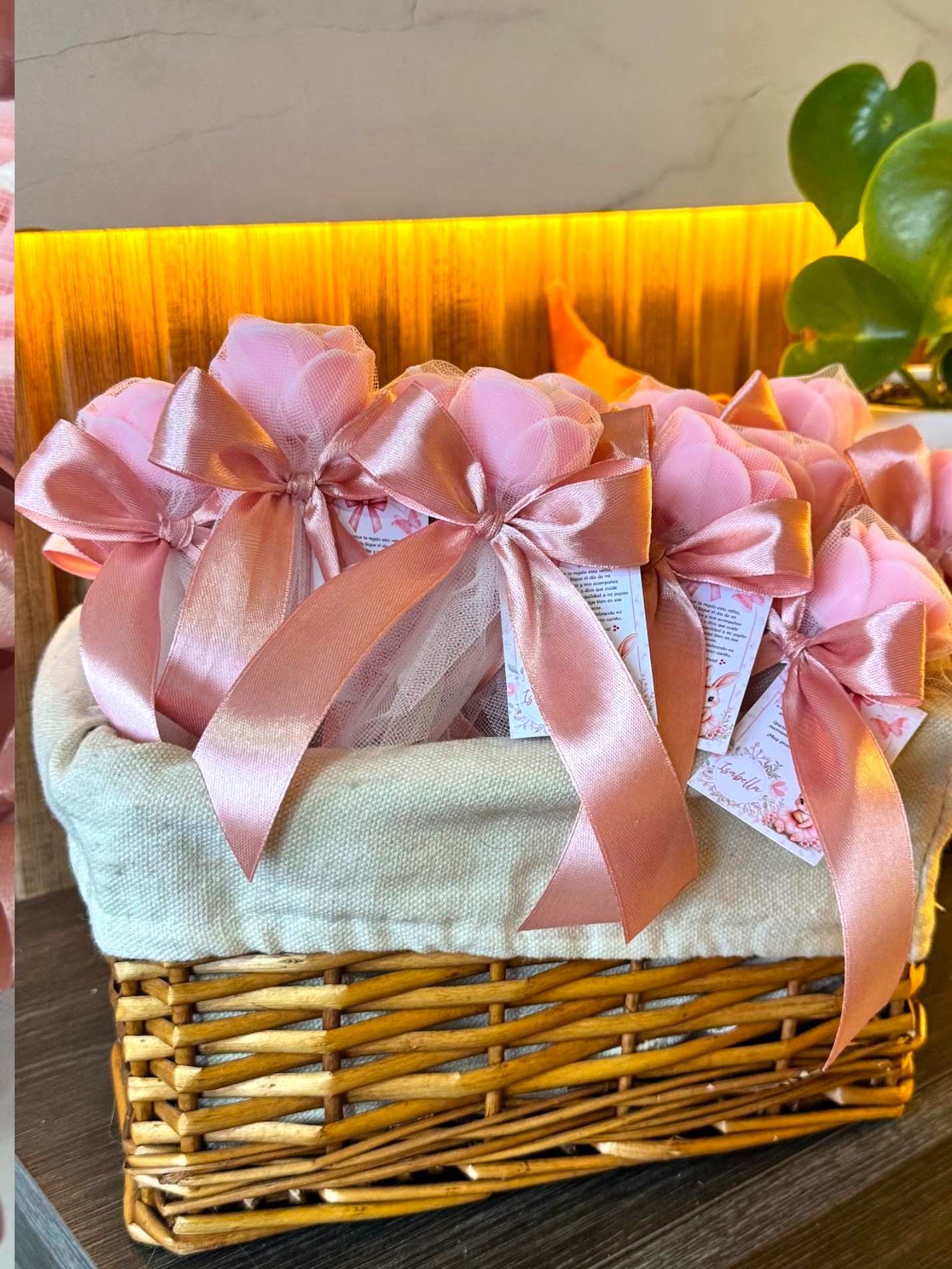 Pack 30 Velitas Rosas Aromáticas en Tul Personalizadas - Imagen 2